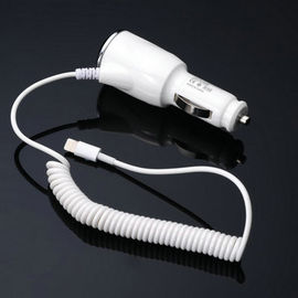 Adaptador del cargador del coche del Usb de Iphone blanco del ABS + de la PC, adaptador portátil del coche del Usb de Smartphone