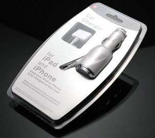 Adaptador del cargador del coche del Usb de Iphone blanco del ABS + de la PC, adaptador portátil del coche del Usb de Smartphone
